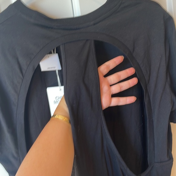 NWT Cheap Monday Runner Top - Black Tee with back cutouts - Picture 3 of 5